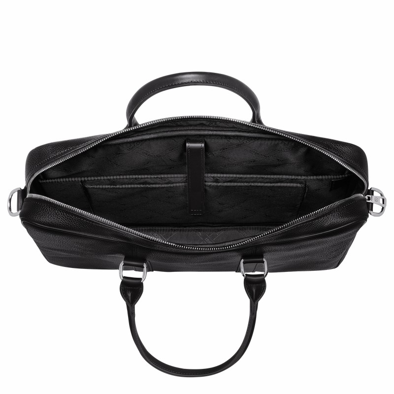 Longchamp Le FOULONNÉ S Briefcase - Leather Black USA | L2122021047