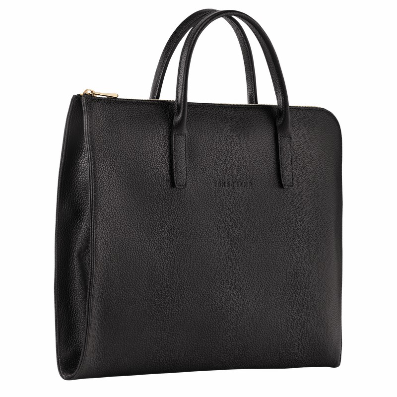 Longchamp Le FOULONNÉ S Briefcase - Leather Black USA | L2115021001