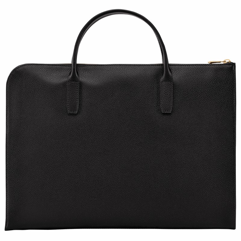 Longchamp Le FOULONNÉ S Briefcase - Leather Black USA | L2115021001