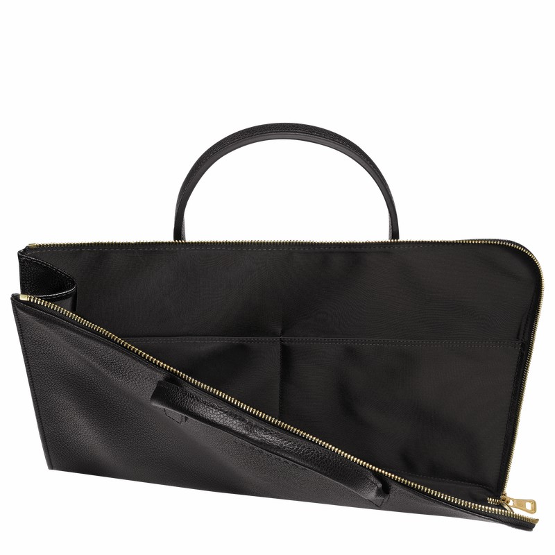 Longchamp Le FOULONNÉ S Briefcase - Leather Black USA | L2115021001