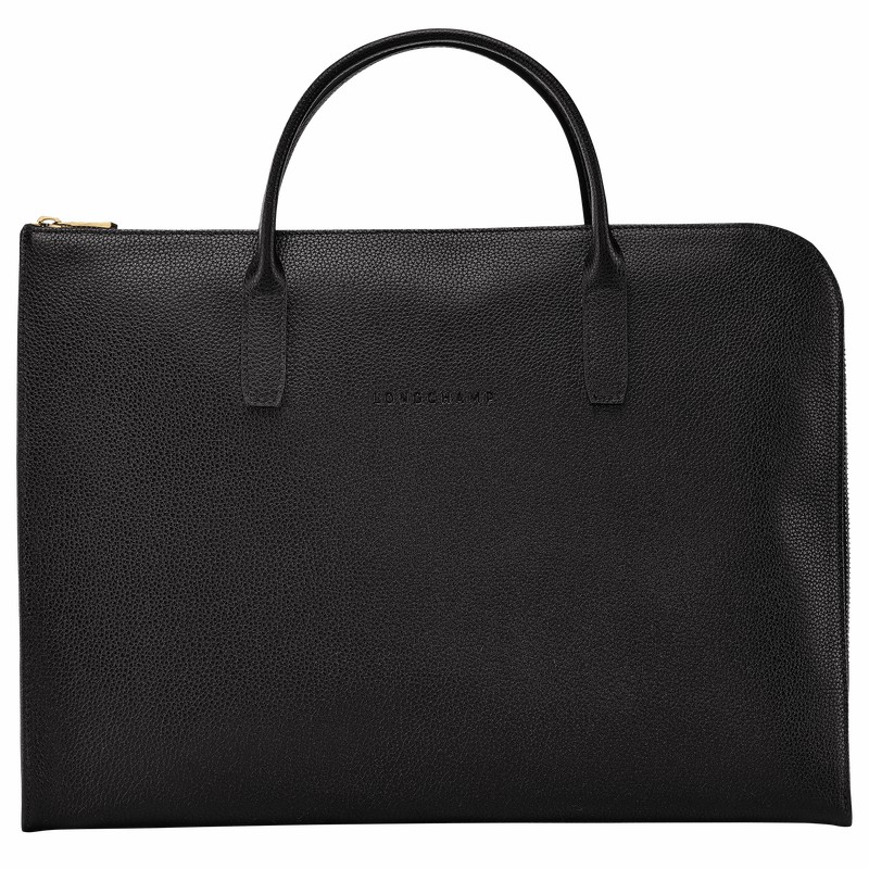 Longchamp Le FOULONNÉ S Briefcase - Leather Black USA | L2115021001