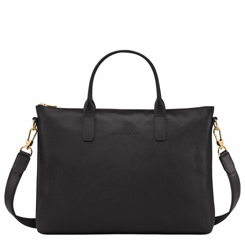 Longchamp Le FOULONNÉ S Briefcase - Leather Black USA | 20032021001