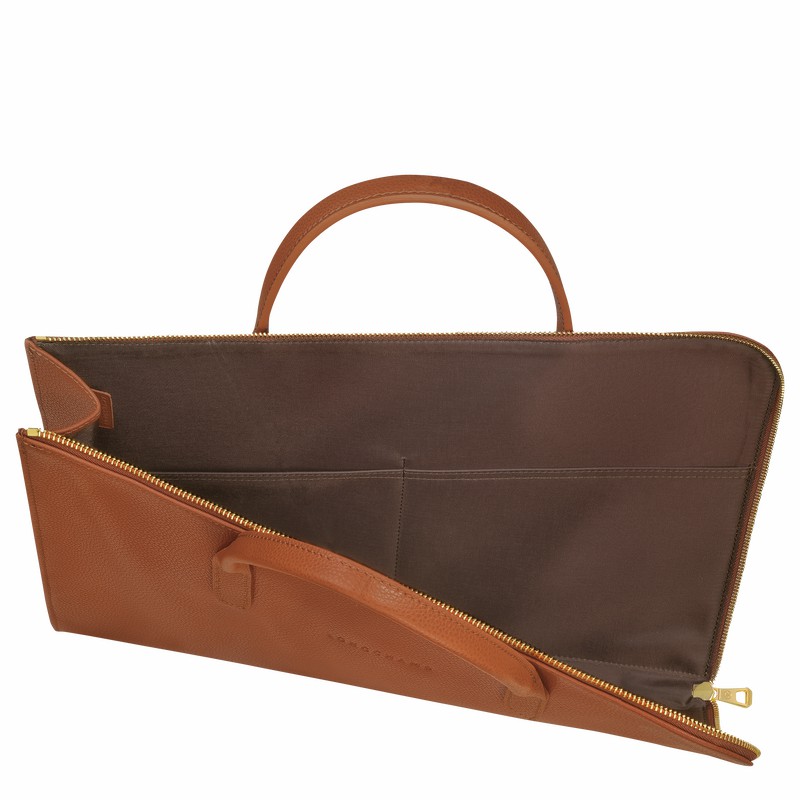 Longchamp Le FOULONNÉ S Briefcase - Leather Caramel USA | L2115021121