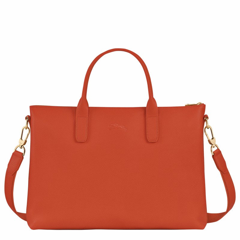 Longchamp Le FOULONNÉ S Briefcase - Leather Orange USA | 20032021685