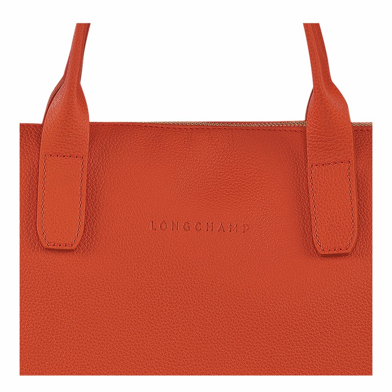 Longchamp Le FOULONNÉ S Briefcase - Leather Orange USA | 20032021685