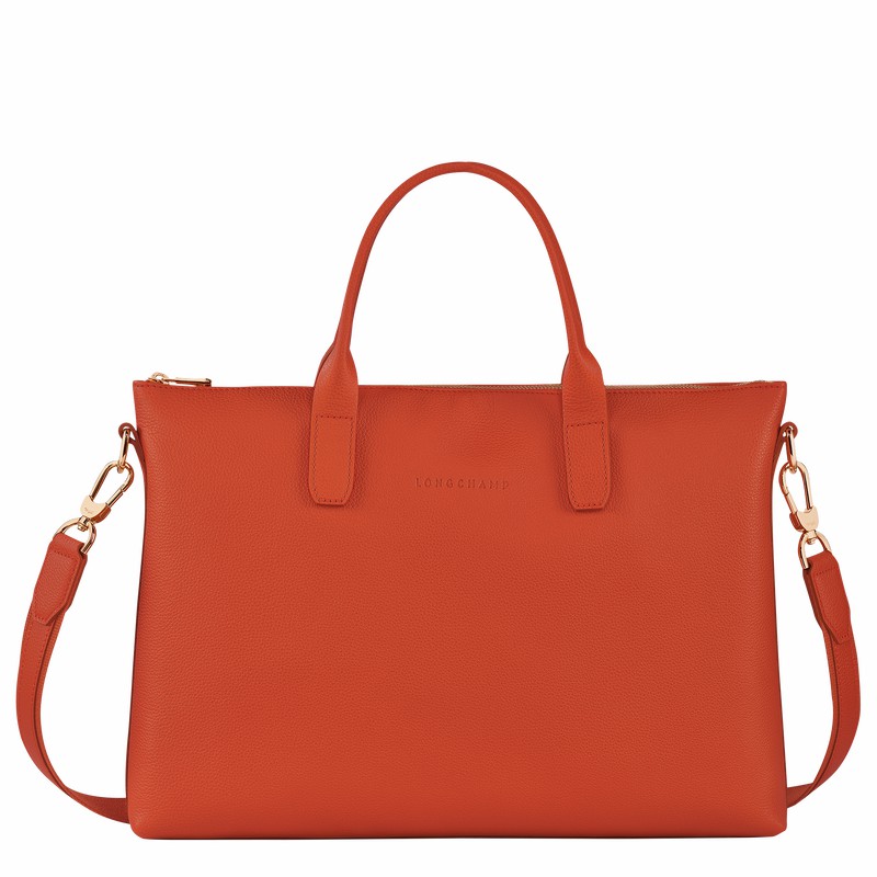 Longchamp Le FOULONNÉ S Briefcase - Leather Orange USA | 20032021685