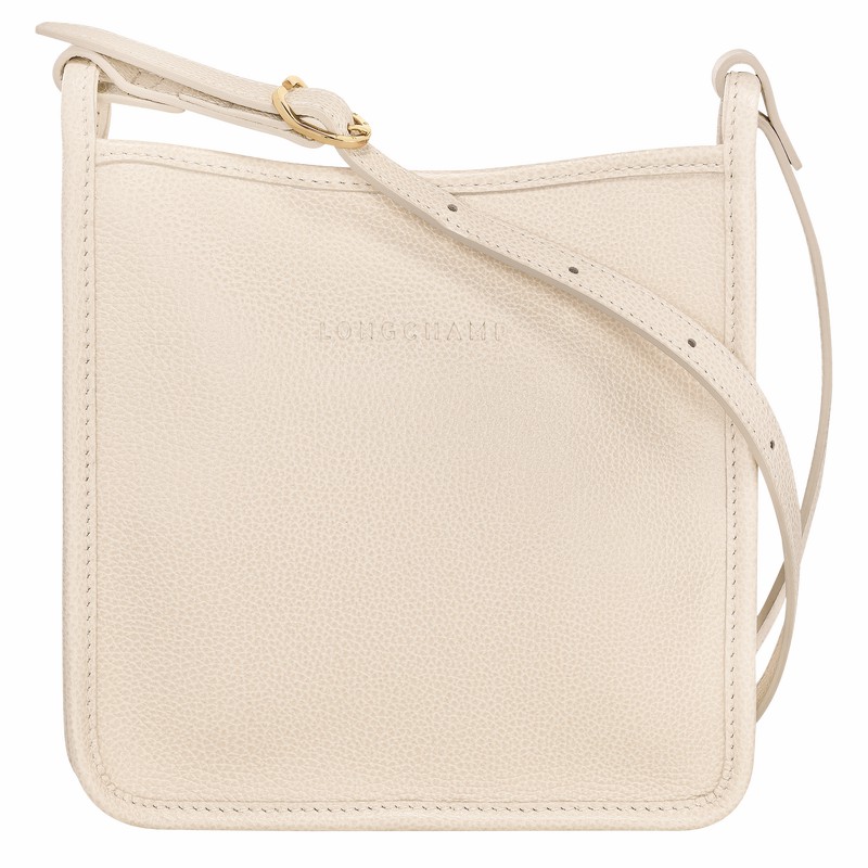 Longchamp Le FOULONNÉ S Crossbody bag - Leather White USA | 10138021555