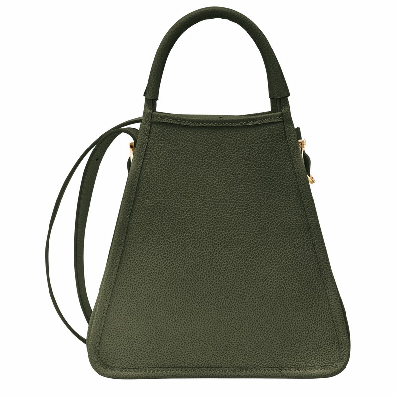 Longchamp Le FOULONNÉ S Handbag - Leather Khaki USA | 10233021892