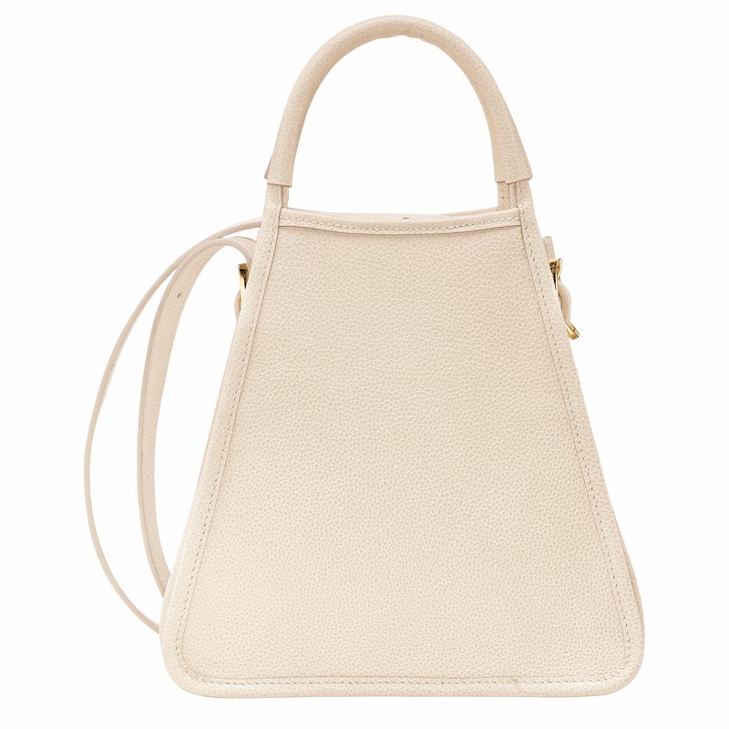 Longchamp Le FOULONNÉ S Handbag - Leather White USA | 10233021555