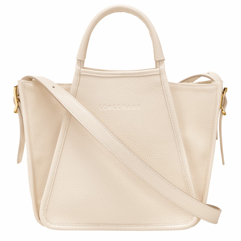 Longchamp Le FOULONNÉ S Handbag - Leather White USA | 10233021555