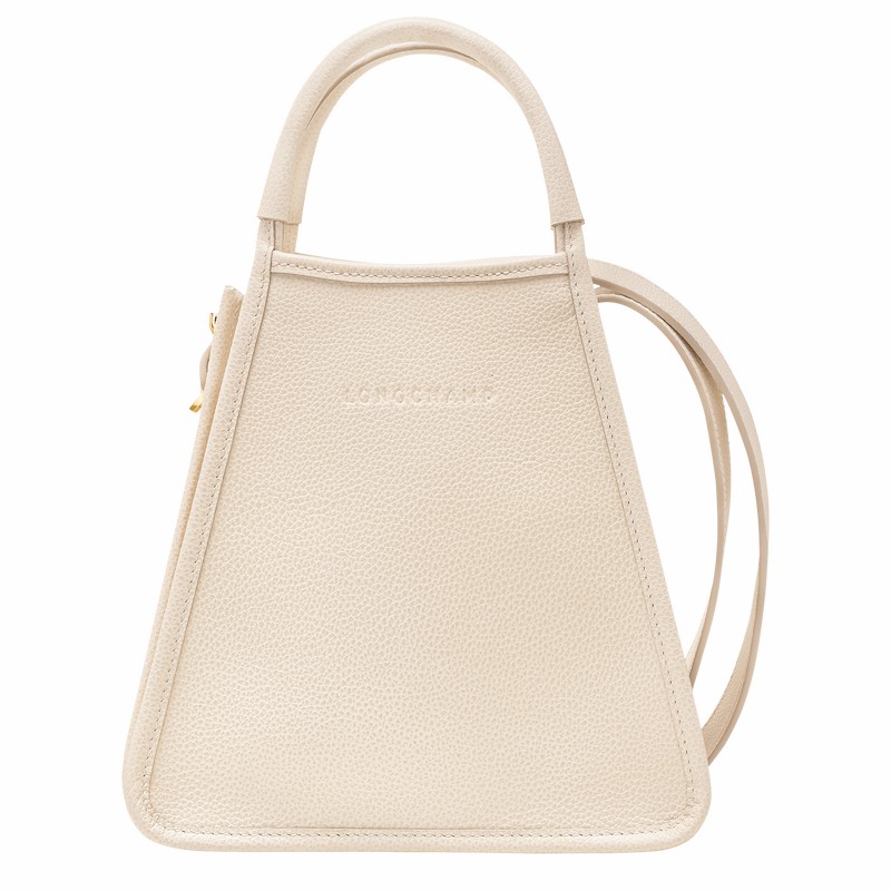 Longchamp Le FOULONNÉ S Handbag - Leather White USA | 10233021555