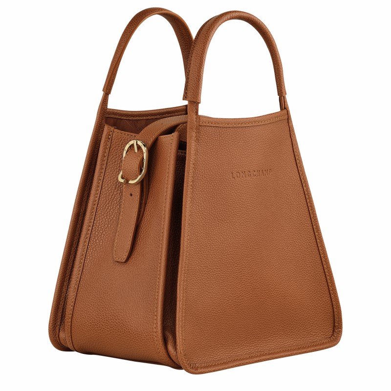 Longchamp Le FOULONNÉ S Handbag - Leather Caramel USA | 10233021121