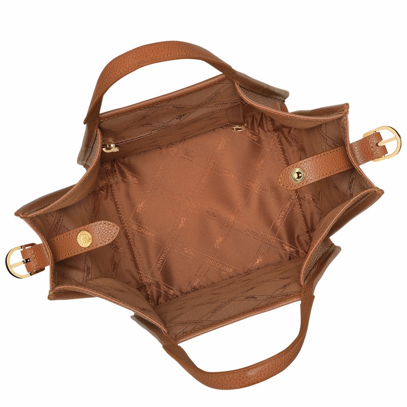 Longchamp Le FOULONNÉ S Handbag - Leather Caramel USA | 10233021121