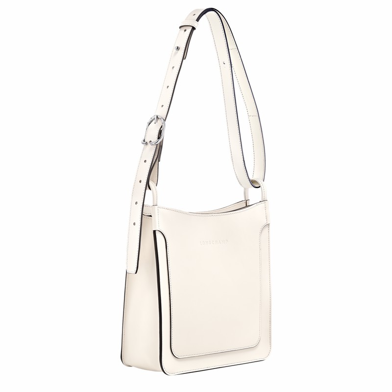 Longchamp Le FOULONNÉ S Hobo bag - Leather White USA | 10272HFI037