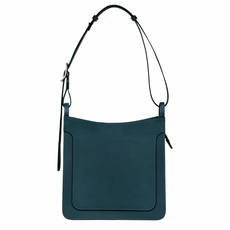 Longchamp Le FOULONNÉ S Hobo bag - Leather Blue USA | 10272HFI806