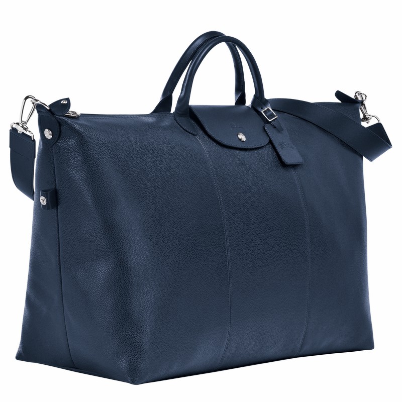 Longchamp Le FOULONNÉ S Travel bag - Leather Navy USA | L1624021556-