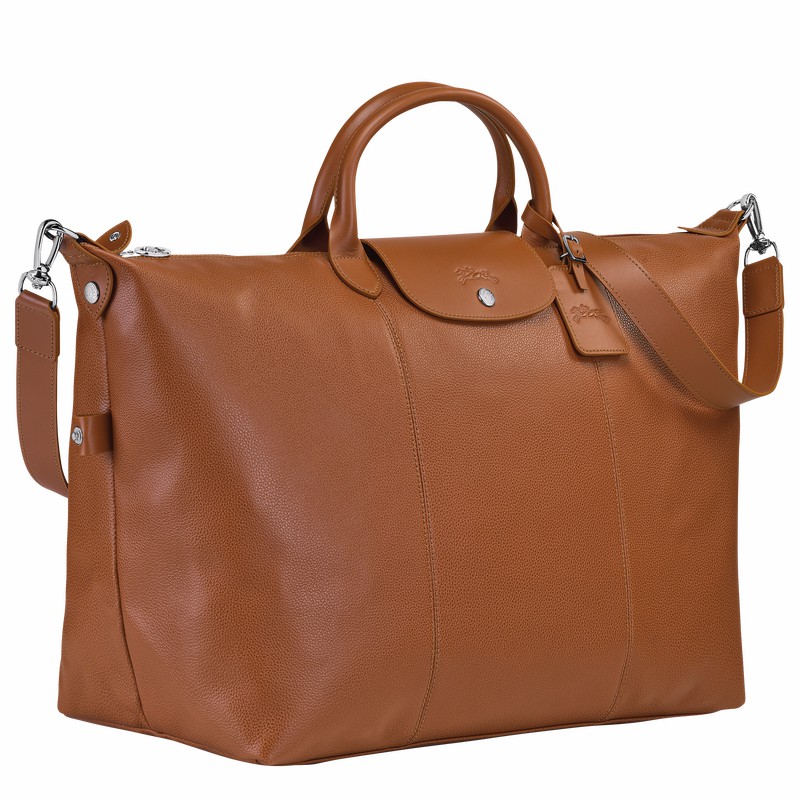 Longchamp Le FOULONNÉ S Travel bag - Leather Caramel USA | L1624021F72