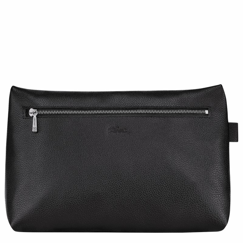 Longchamp Le FOULONNÉ Toiletry case - Leather Black USA | 24023021047-