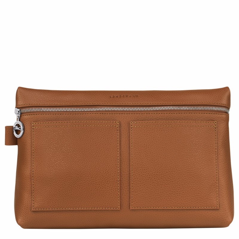 Longchamp Le FOULONNÉ Toiletry case - Leather Caramel USA | 24023021F72-