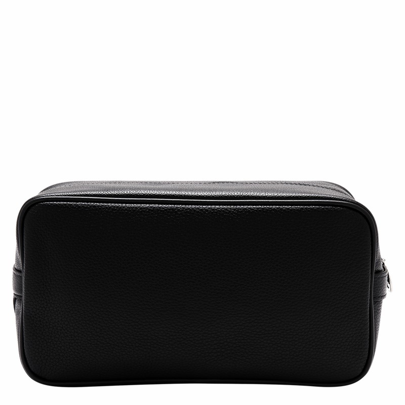 Longchamp Le FOULONNÉ Toiletry case - Leather Black USA | L1034021047-