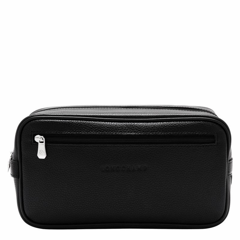 Longchamp Le FOULONNÉ Toiletry case - Leather Black USA | L1034021047-