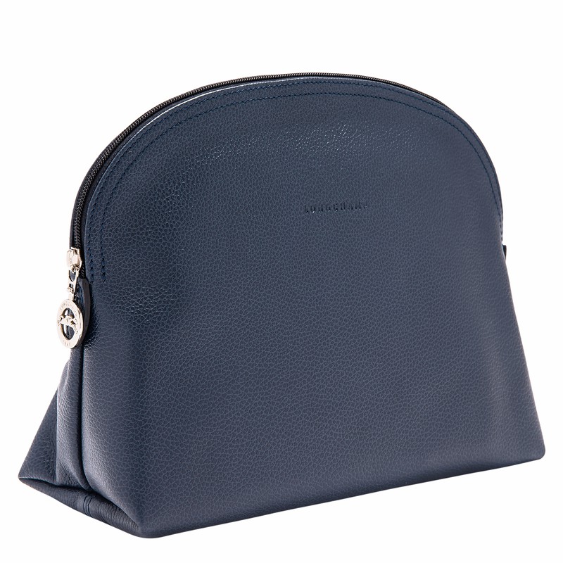 Longchamp Le FOULONNÉ Toiletry case - Leather Navy USA | L1047021556-