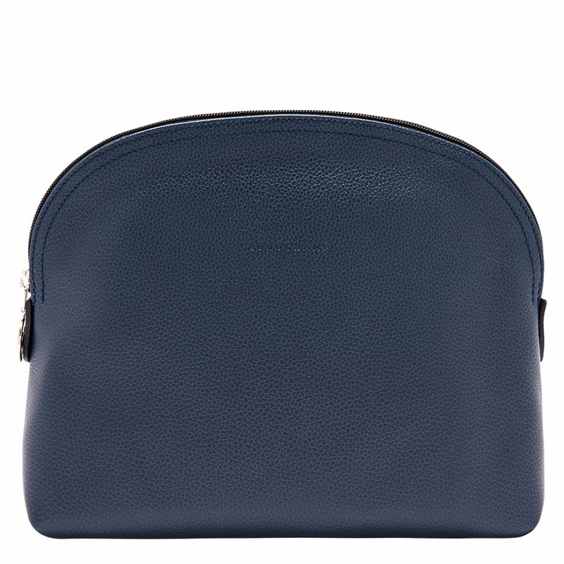 Longchamp Le FOULONNÉ Toiletry case - Leather Navy USA | L1047021556-