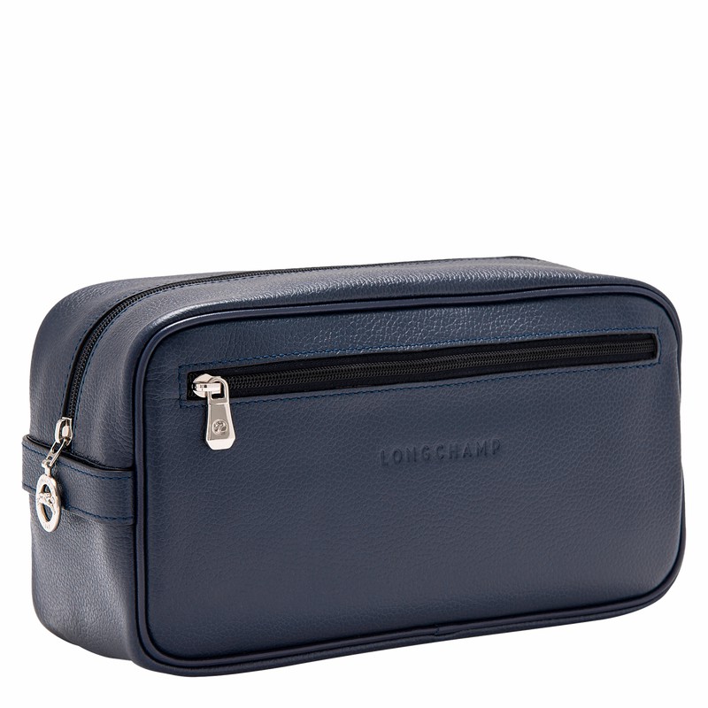 Longchamp Le FOULONNÉ Toiletry case - Leather Navy USA | L1034021556-