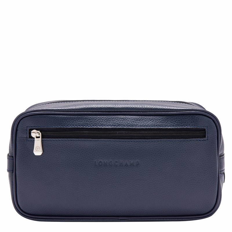 Longchamp Le FOULONNÉ Toiletry case - Leather Navy USA | L1034021556-