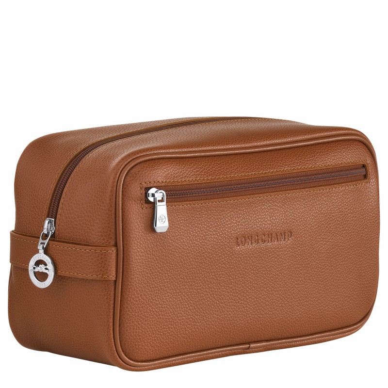 Longchamp Le FOULONNÉ Toiletry case - Leather Caramel USA | L1034021F72-