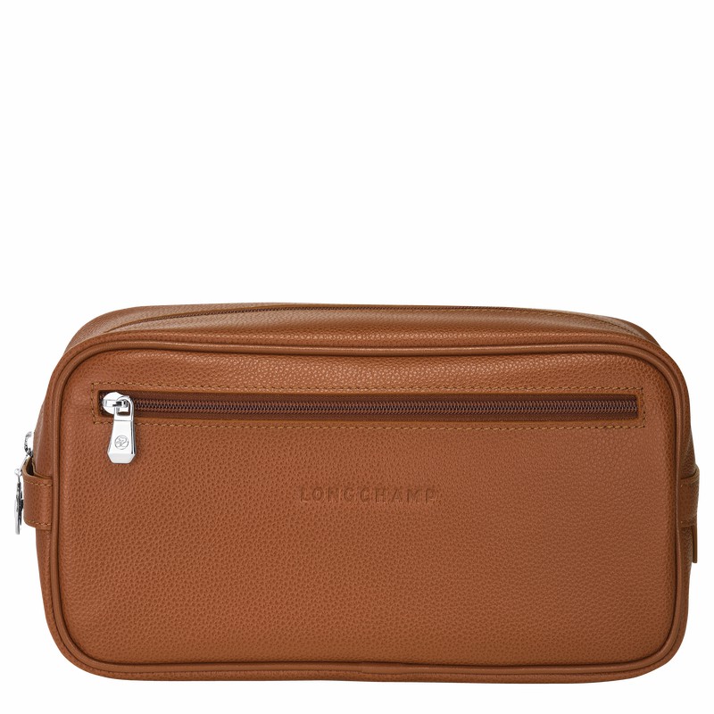 Longchamp Le FOULONNÉ Toiletry case - Leather Caramel USA | L1034021F72-