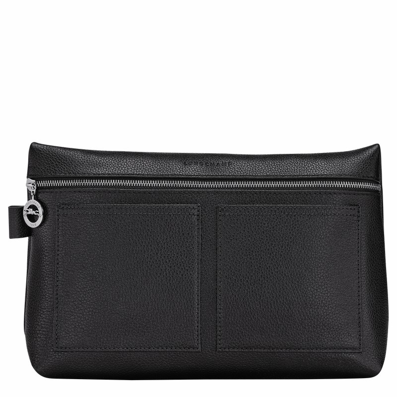 Longchamp Le FOULONNÉ Toiletry case - Leather Black USA | 24023021047