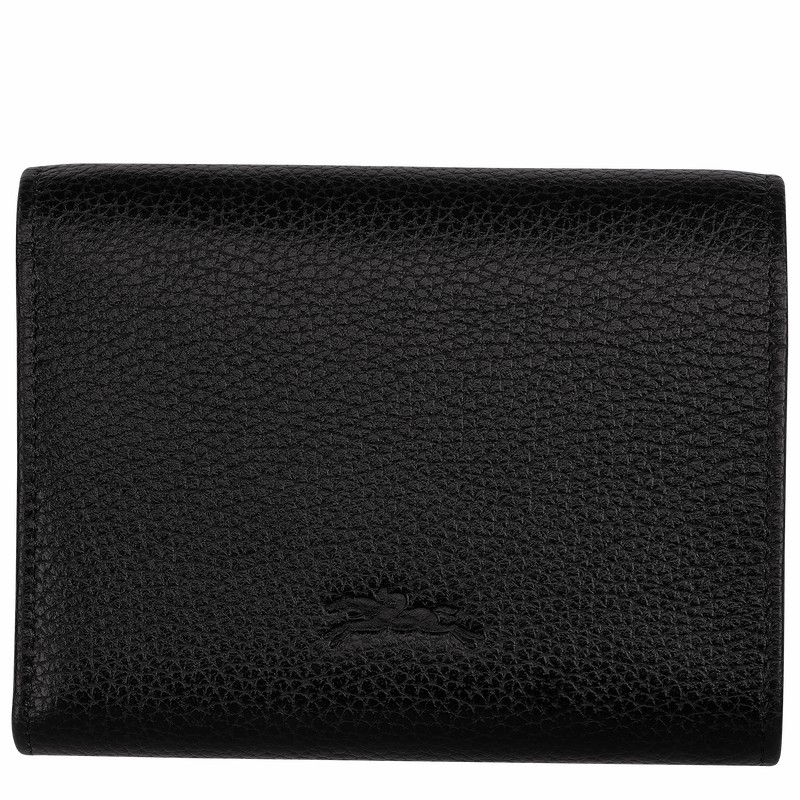 Longchamp Le FOULONNÉ Wallet - Leather Black USA | 30021021001-