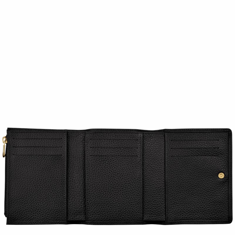 Longchamp Le FOULONNÉ Wallet - Leather Black USA | 30021021001-