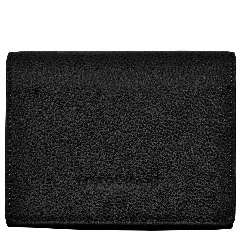 Longchamp Le FOULONNÉ Wallet - Leather Black USA | 30021021001-