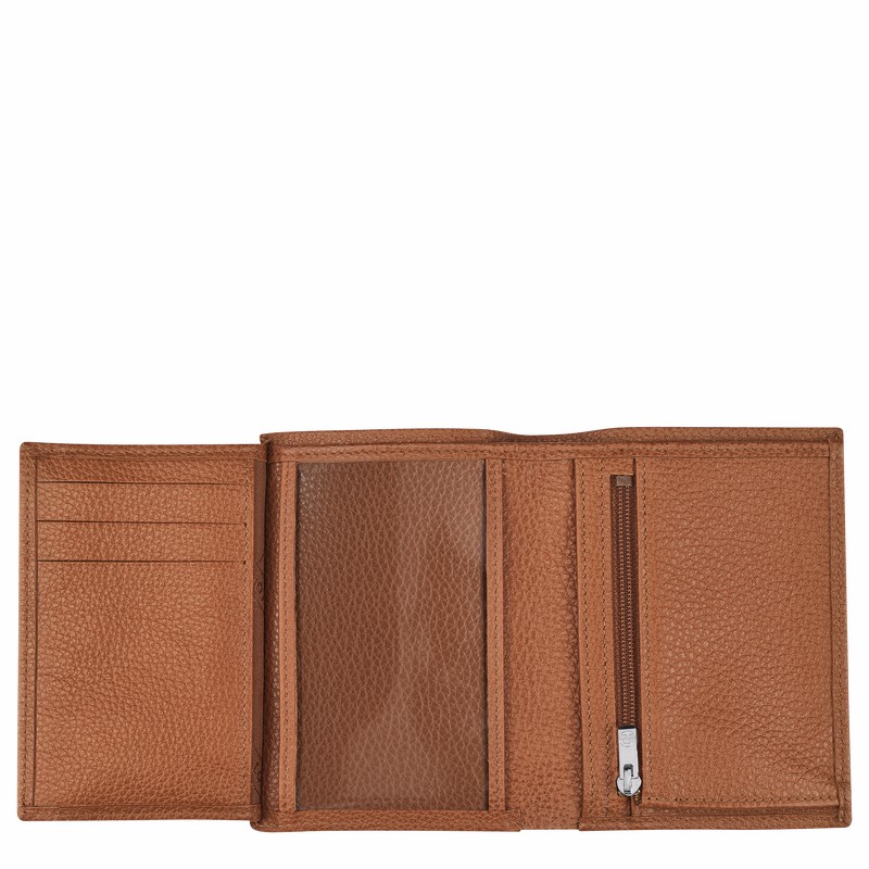 Longchamp Le FOULONNÉ Wallet - Leather Caramel USA | L3528021F72-