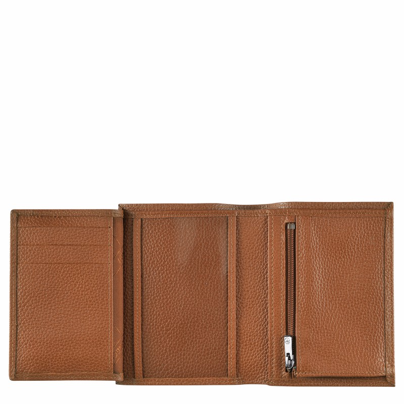 Longchamp Le FOULONNÉ Wallet - Leather Caramel USA | L3528021F72-