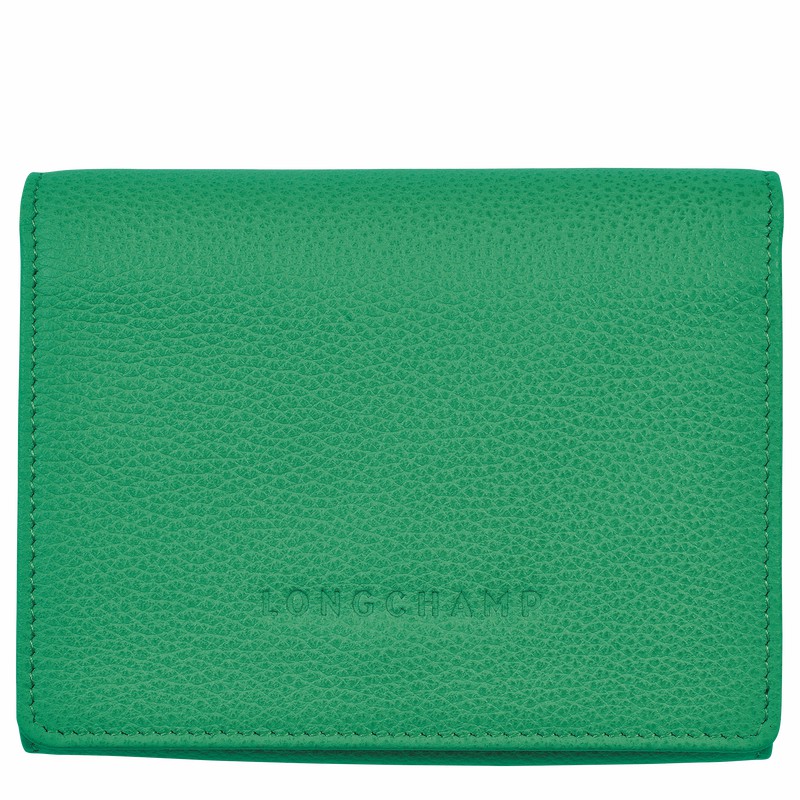 Longchamp Le FOULONNÉ Wallet - Leather Green USA | 30021021129-