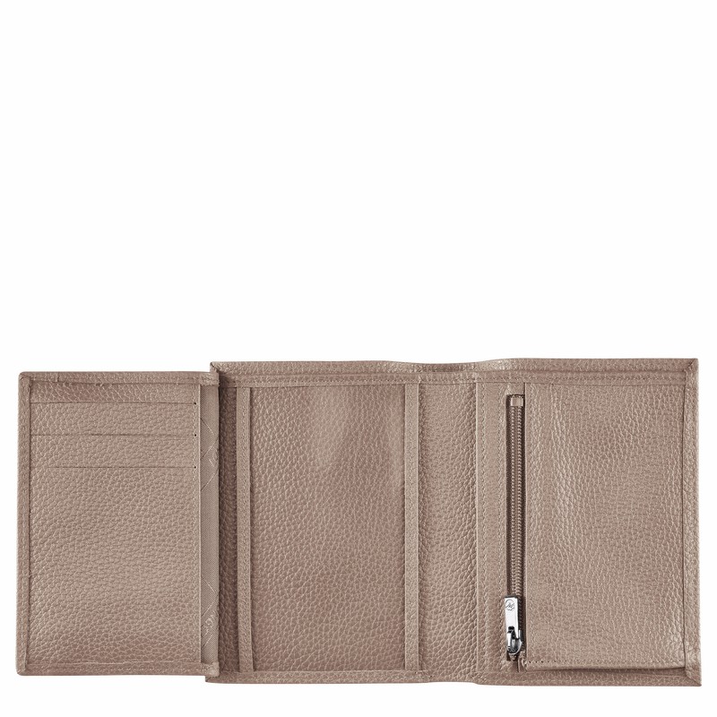 Longchamp Le FOULONNÉ Wallet - Leather Grey USA | L3528021F78-