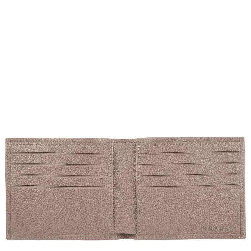 Longchamp Le FOULONNÉ Wallet - Leather Grey USA | L3508021F78