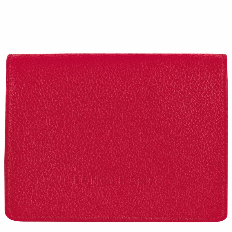 Longchamp Le FOULONNÉ Wallet - Leather Red USA | 30021021C39