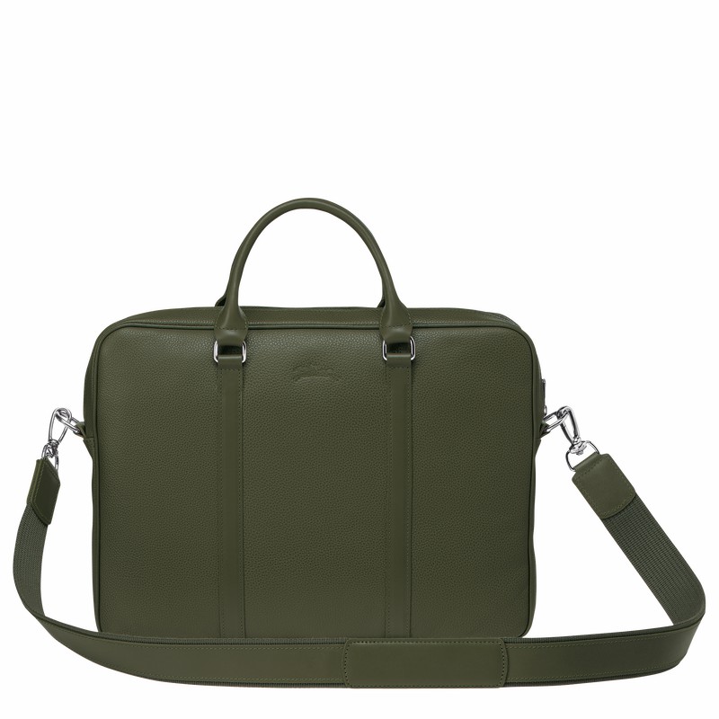 Longchamp Le FOULONNÉ XS Briefcase - Leather Khaki USA | L2121021A23