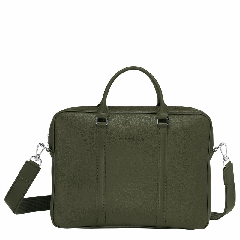 Longchamp Le FOULONNÉ XS Briefcase - Leather Khaki USA | L2121021A23