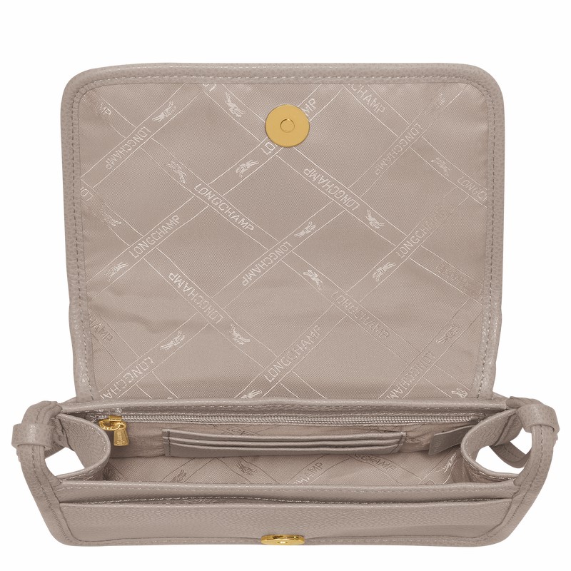 Longchamp Le FOULONNÉ XS Clutch - Leather Grey USA | 10133021P55