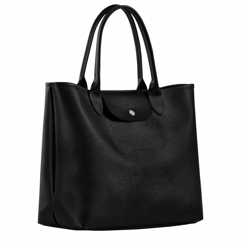 Longchamp Le Pliage City L Tote bag - Canvas Black USA | 10182HYQ001