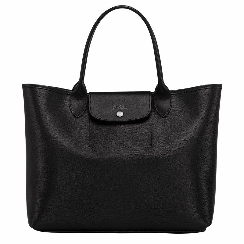 Longchamp Le Pliage City L Tote bag - Canvas Black USA | 10182HYQ001