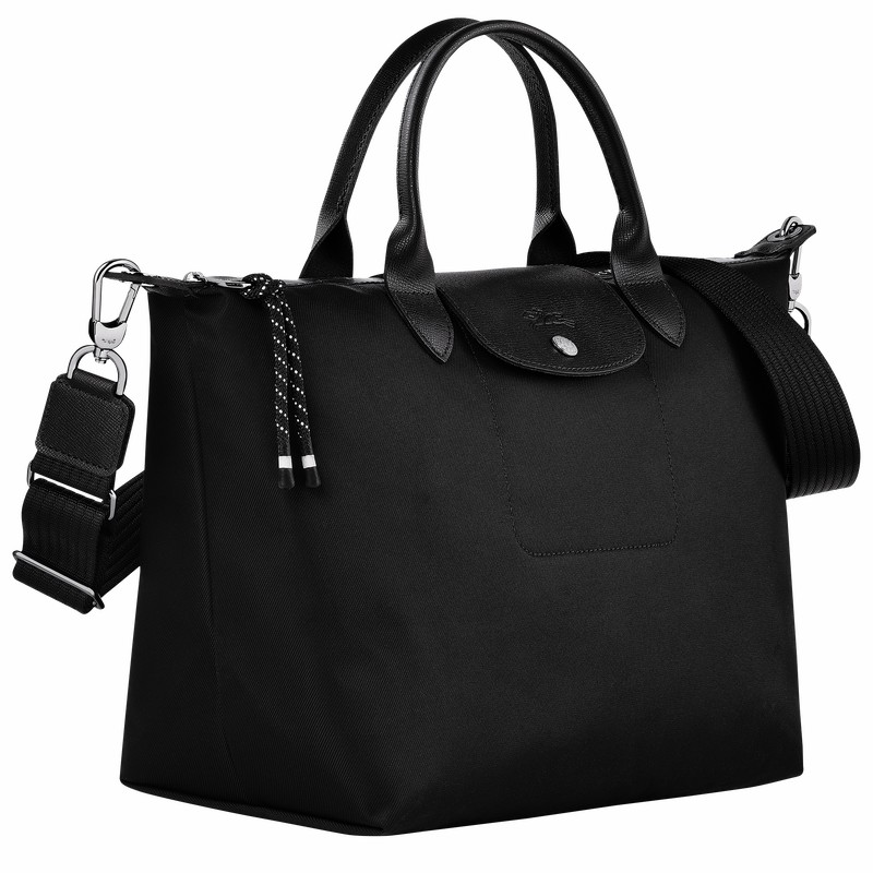 Longchamp Le Pliage Energy L Handbag - Recycled canvas Black USA | L1515HSR001