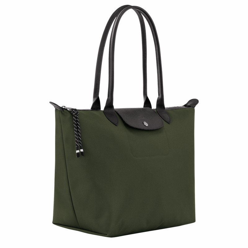 Longchamp Le Pliage Energy L Tote bag - Recycled canvas Khaki USA | L1899HSR892