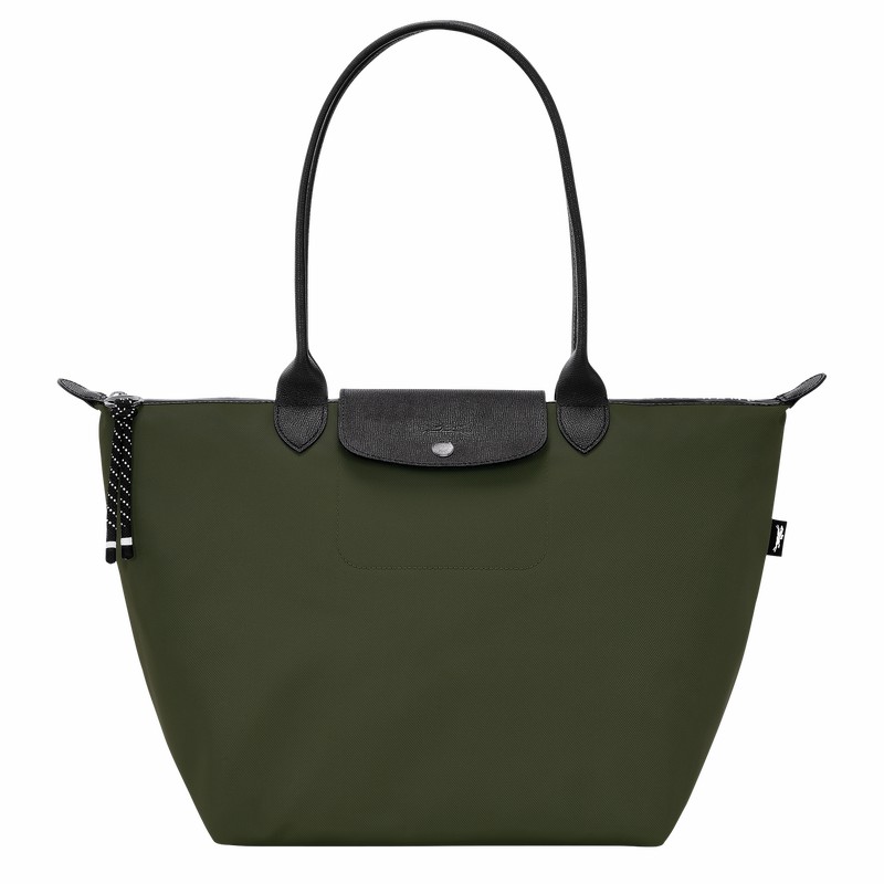 Longchamp Le Pliage Energy L Tote bag - Recycled canvas Khaki USA | L1899HSR892