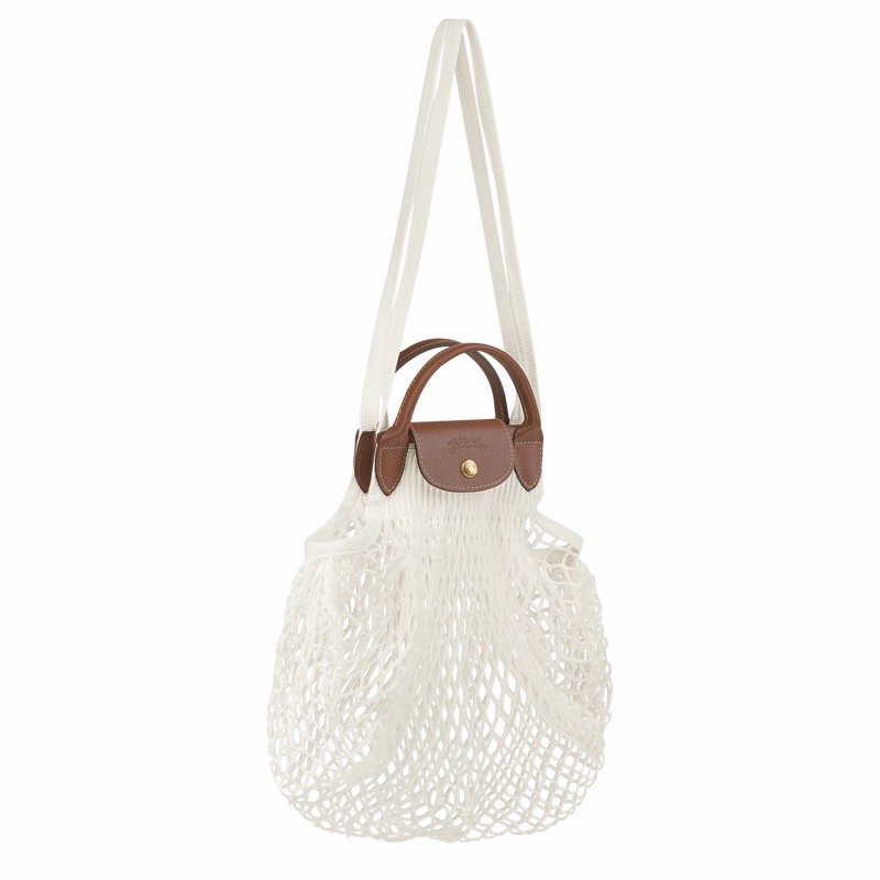 Longchamp Le Pliage Filet L Mesh bag - Canvas White USA | 10121HVH037